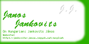 janos jankovits business card